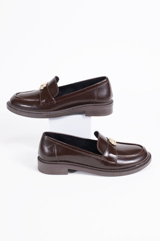 Kadın Loafer Makosen Casual Gold Aksesuar Detaylı Günlük Ayakkabı Mircea Kahve