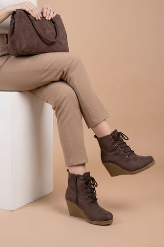 Kadın Dolgu Taban Fermuarlı Günlük Bot Matei