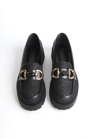 Kadın Loafer Makosen Casuel Tokalı Günlük Ayakkabı Terra Siyah