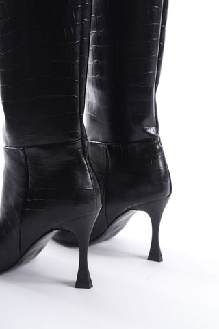 Kadın Sivri Burun İnce Ökçe Çekme Günlük Çizme Sleek