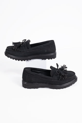 Kadın Loafer Günlük Klasik Ayakkabı Casual Makosen Deni Siyah